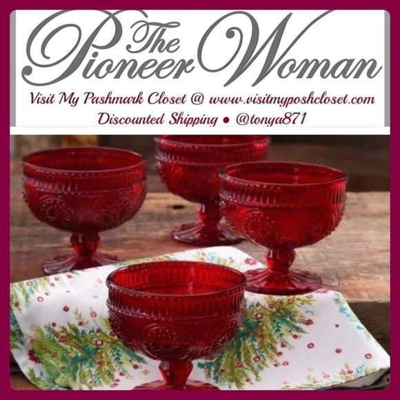 The Pioneer Woman Other - 🦋 New Pioneer Woman Adeline 10 oz Sundae Cup, Set of 4